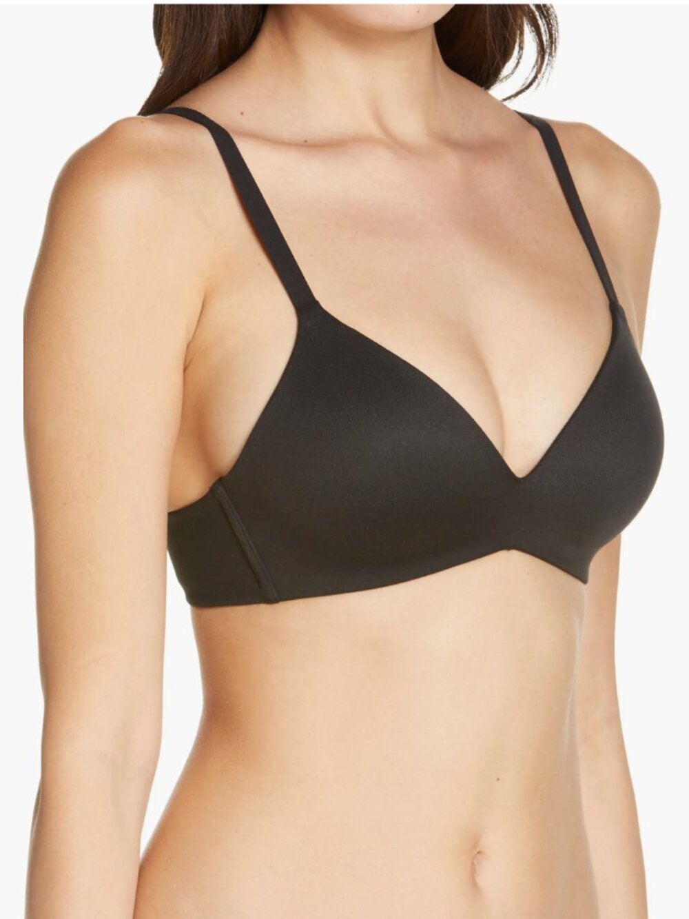 Wacoal How Perfect Wire Free T-Shirt Bra in Black 32B NWT